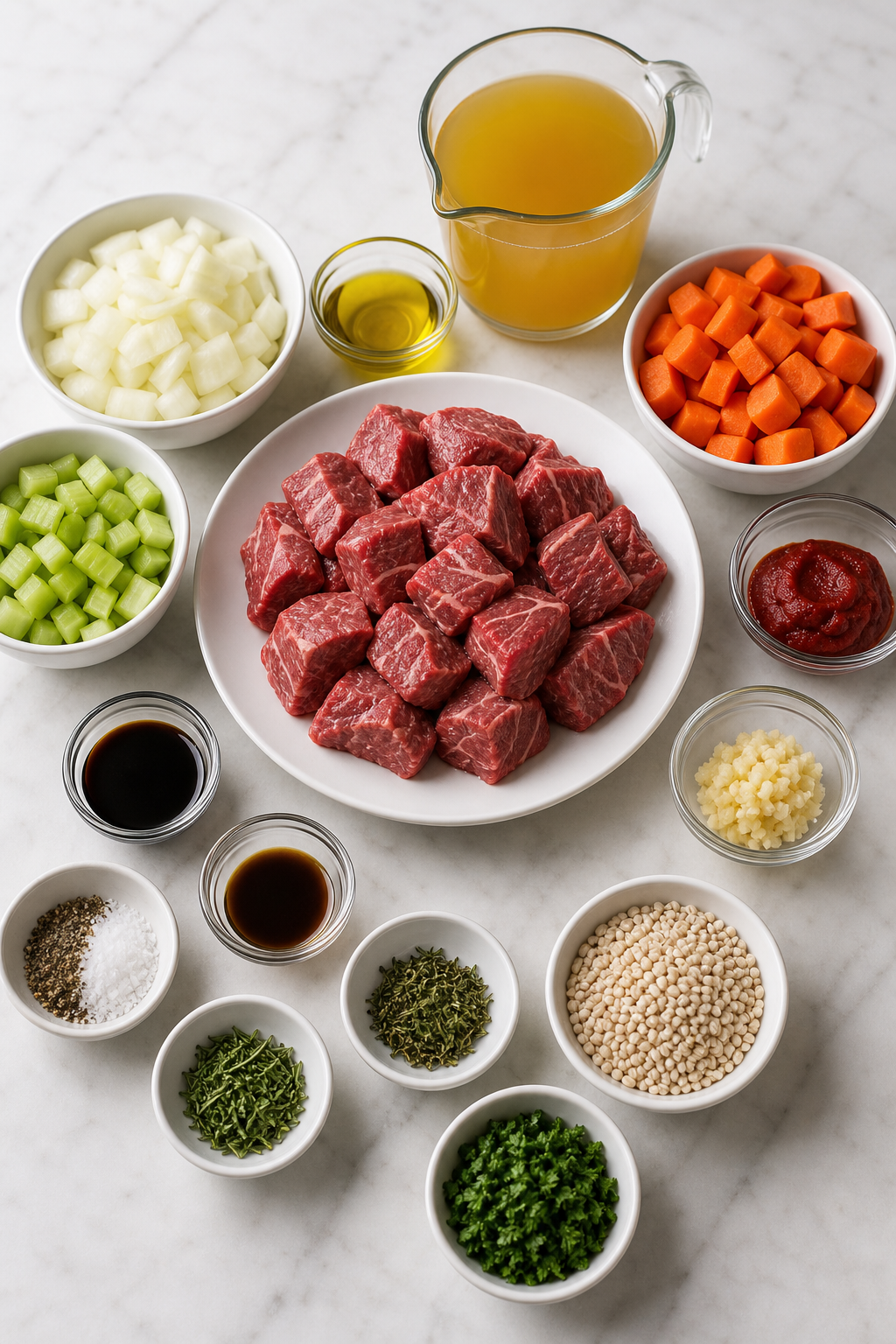 Ingredients for Beef Barley Soup