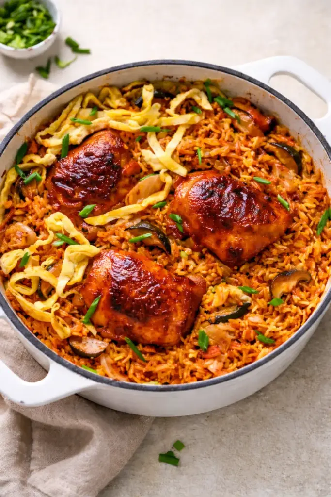 Make to make one pot gochujang chicken and rice