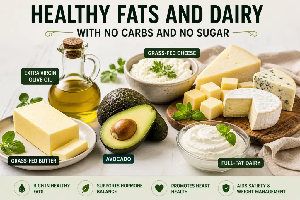 Healthy Fats and Dairy With No Carbs and No Sugar