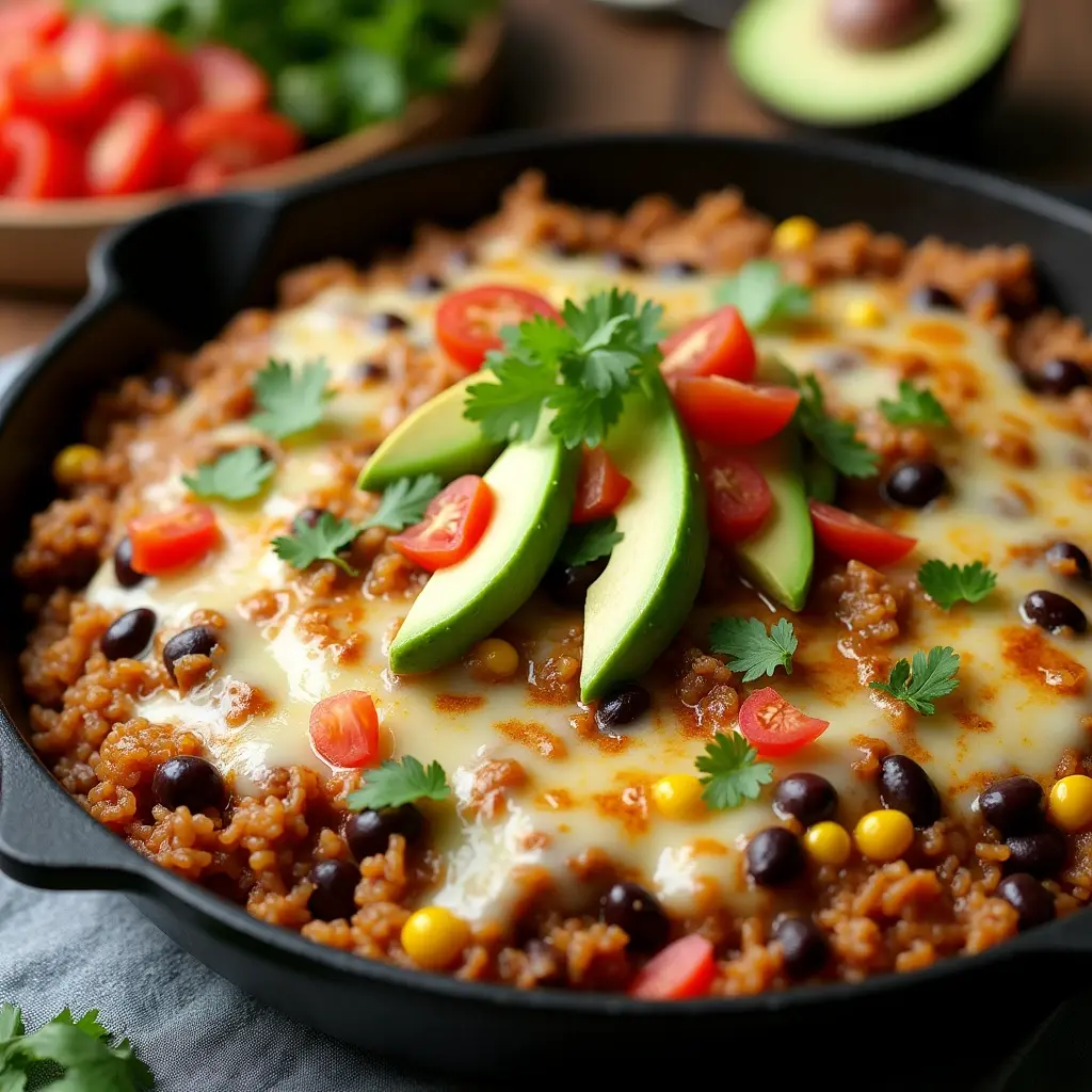 Mexican Beef and Rice Skillet