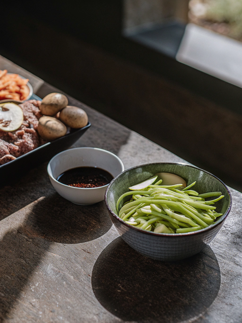 Ingredients for ground beef stir fry