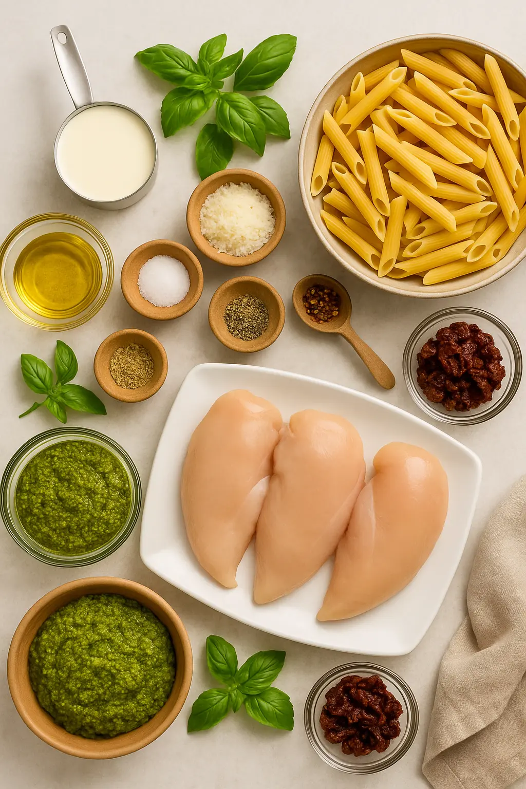 Ingredients for Chicken Pesto Pasta