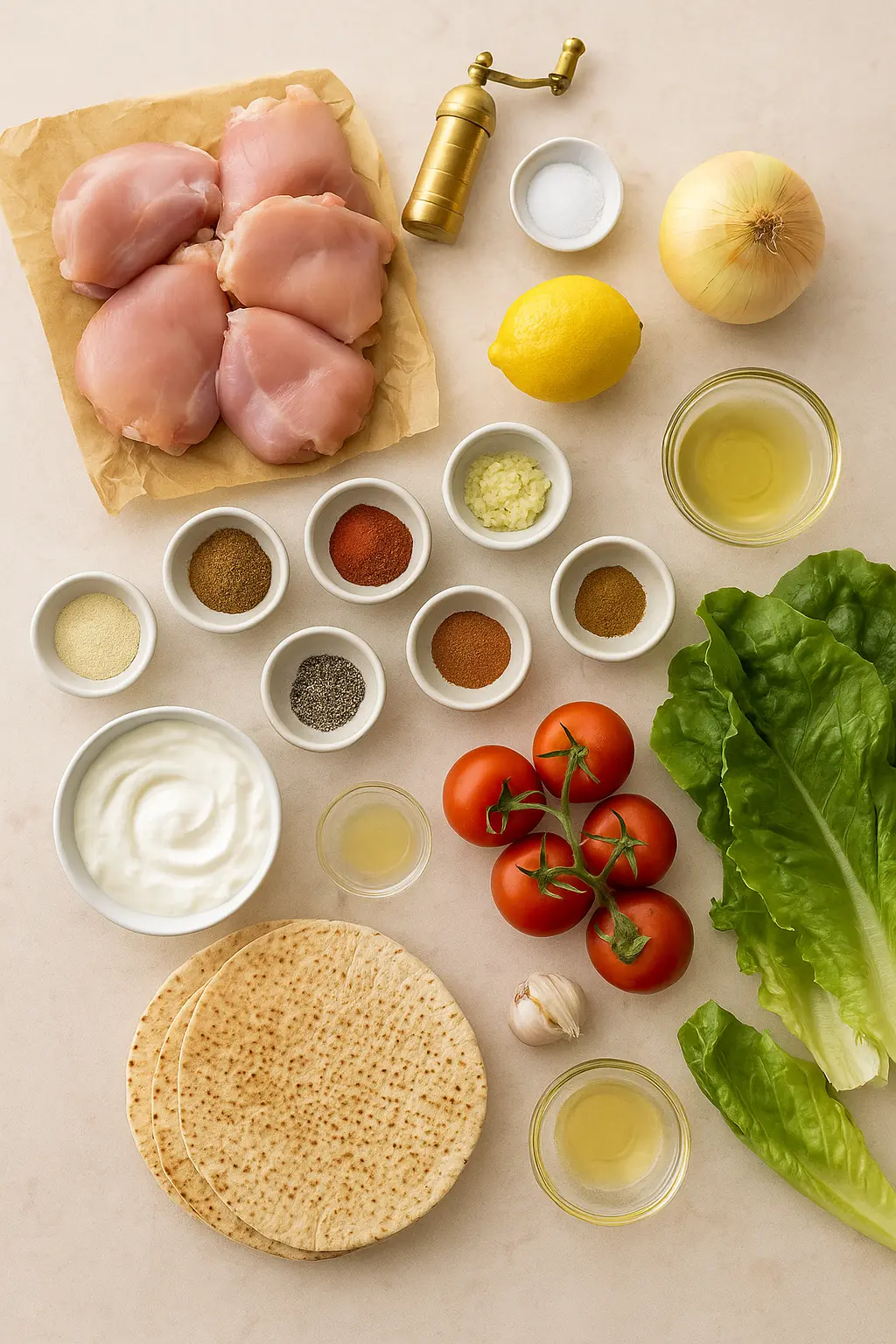 Ingredients for Chicken Shawarma