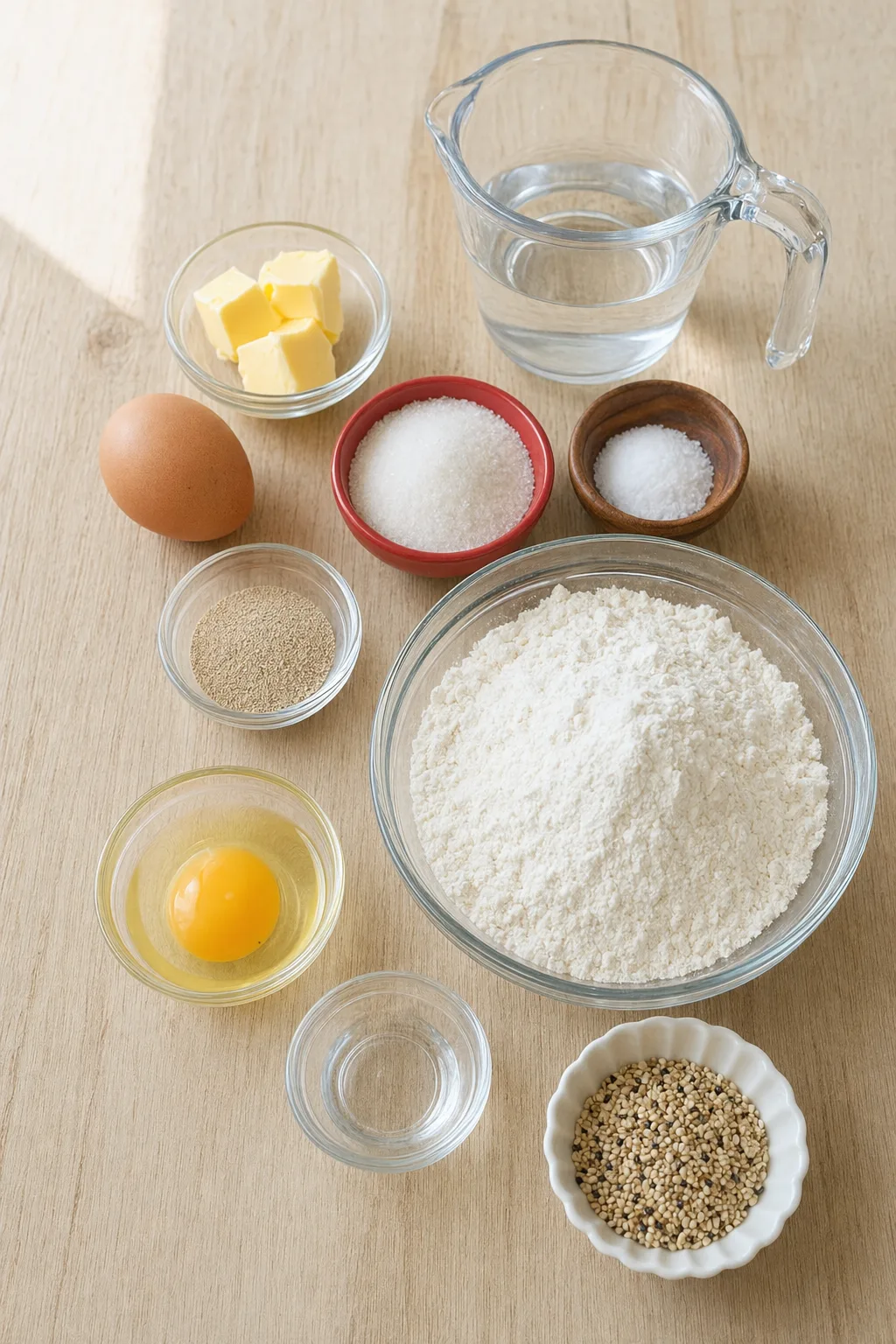 Ingredients for Hamburger Buns