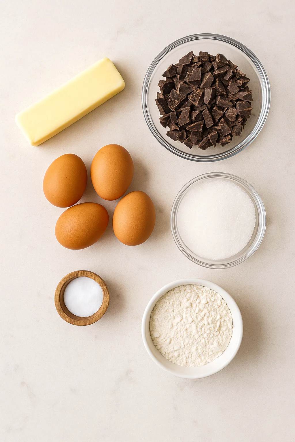 Ingredients for molten chocolate lava cake