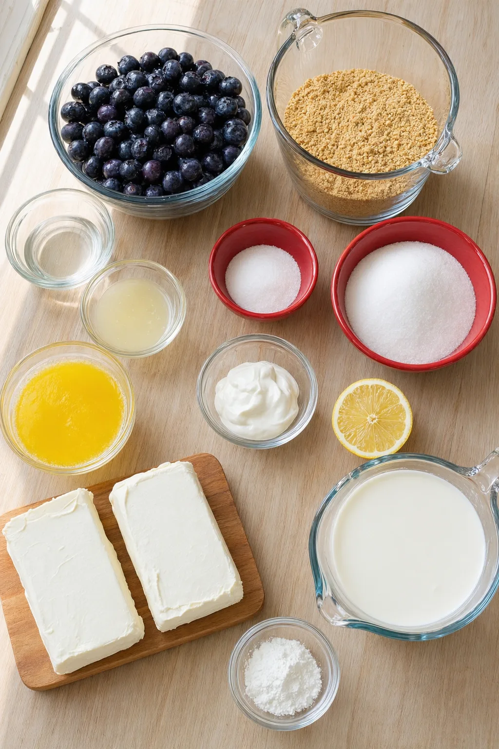 Ingredients for No-Bake Blueberry Cheesecake