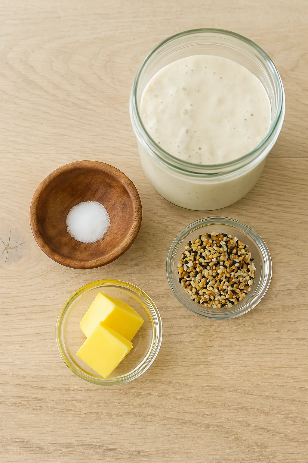 Ingredients for Sourdough Discard Crackers