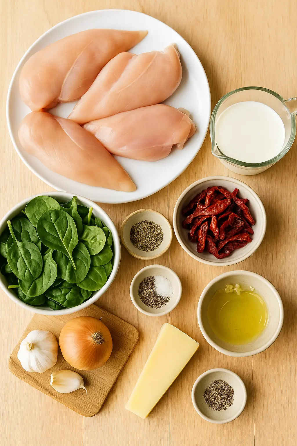Ingredients for Tuscan Chicken
