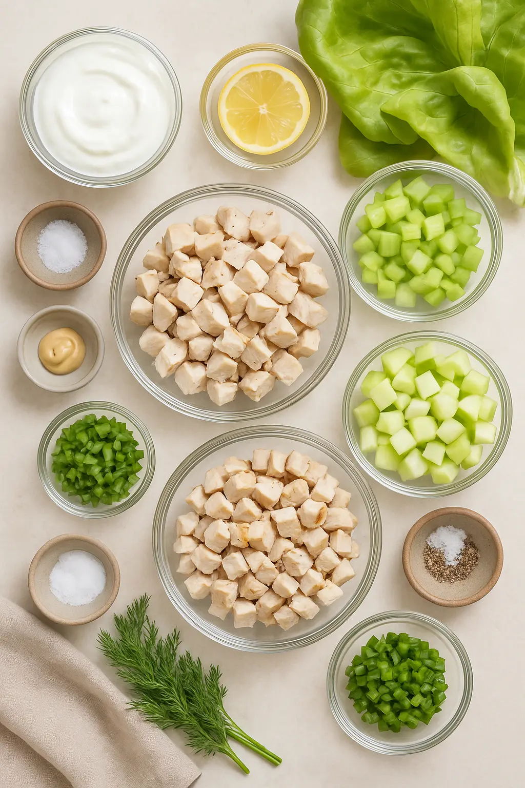 Ingredients for Yogurt Chicken Salad