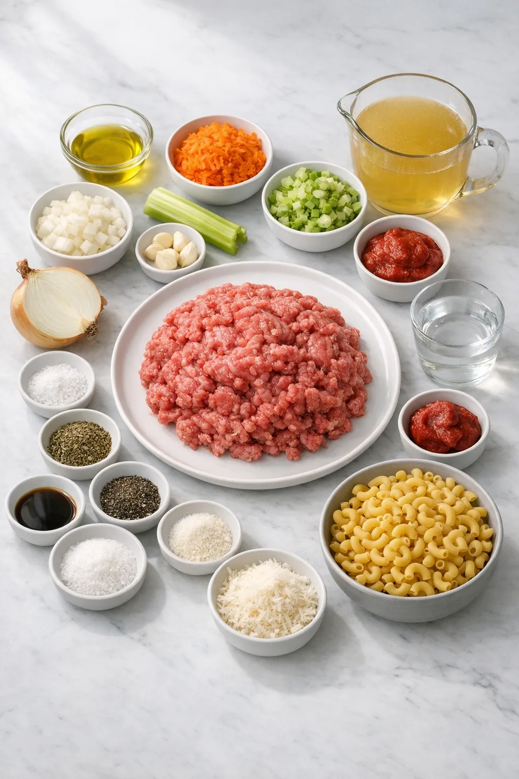 Ingredients for American Goulash