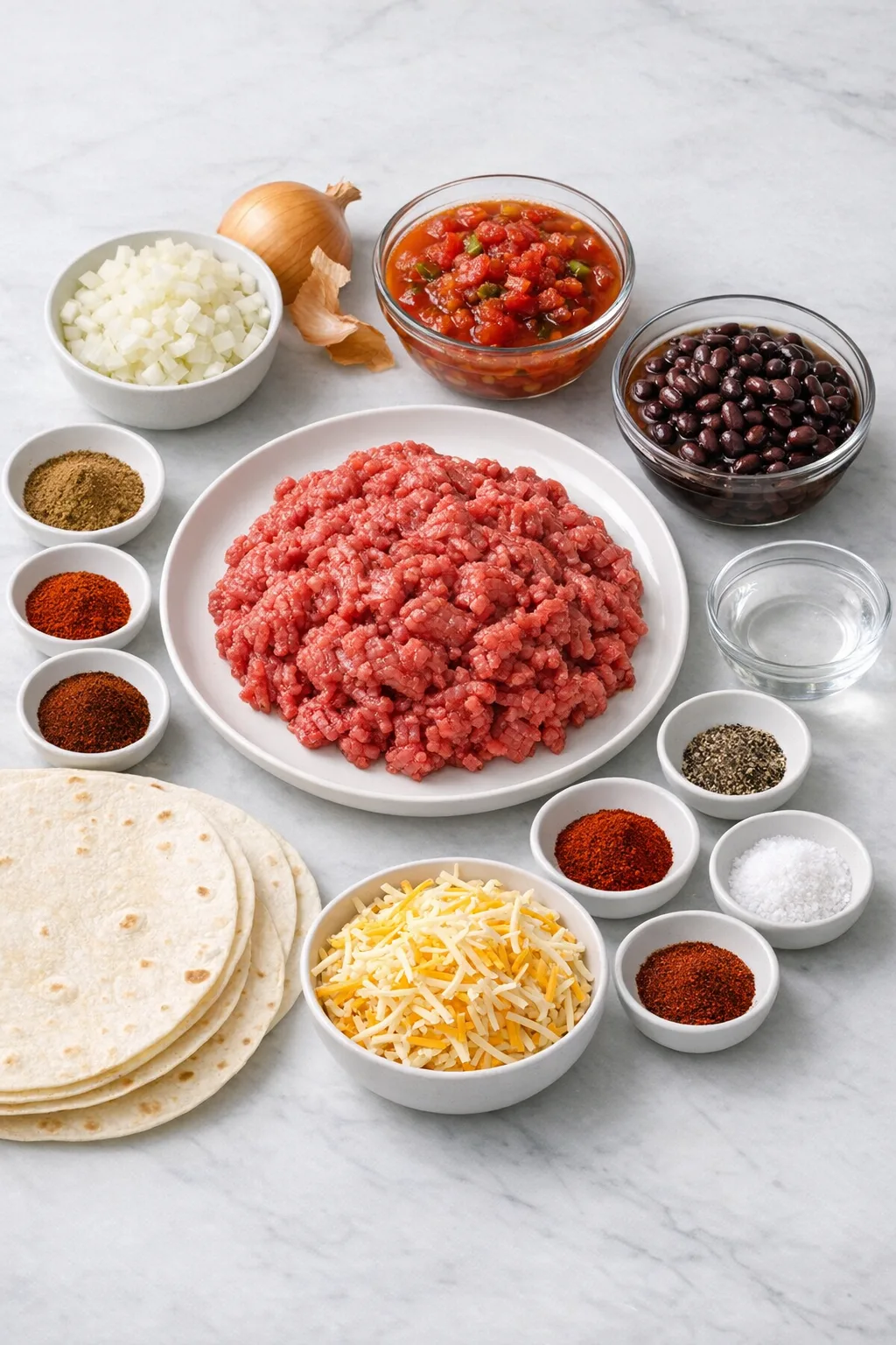 Ingredients for Beef Burrito