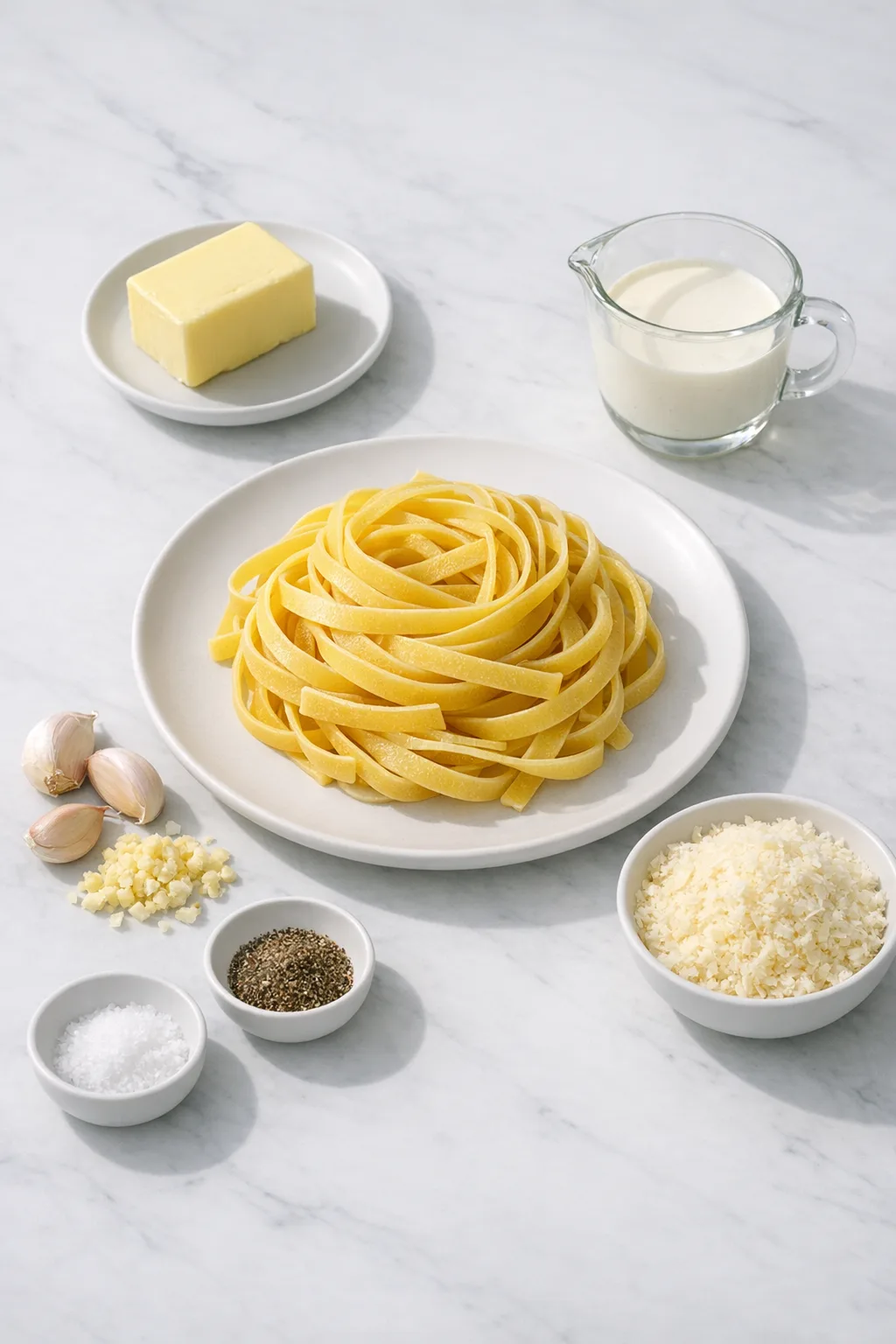 Ingredients for Fettuccine Alfredo