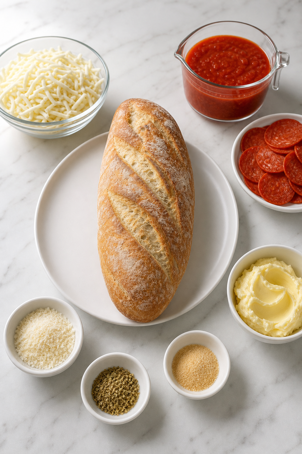 Ingredients for French Bread Pizza