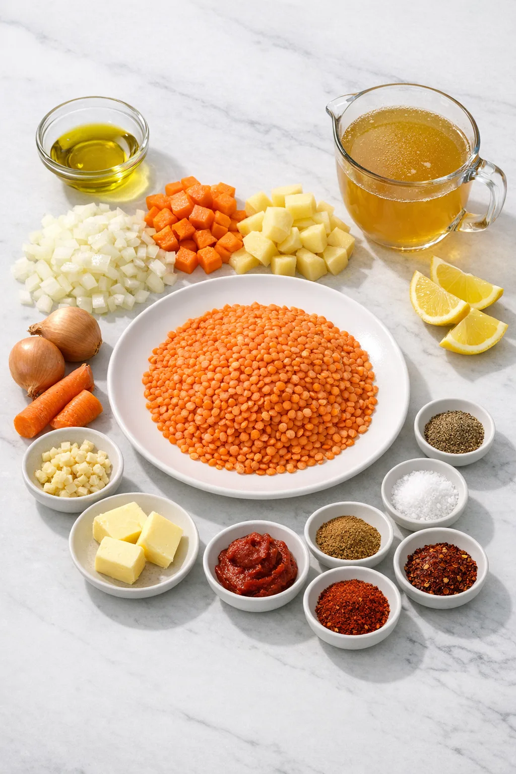 Ingredients for Red Lentil Soup