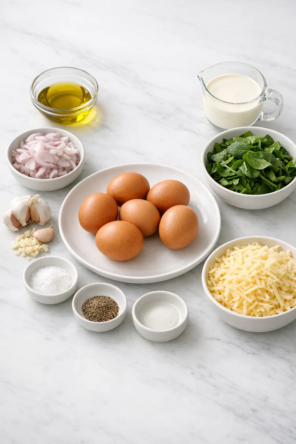 Ingredients for Crustless Quiche