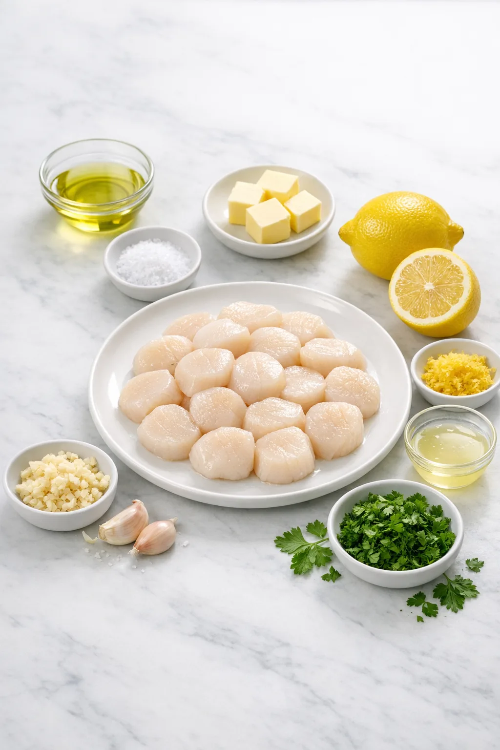 Ingredients for Seared Scallops