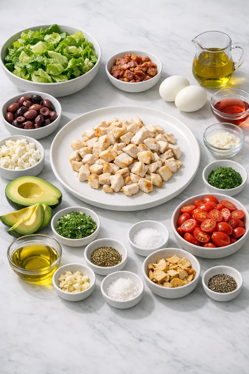 Ingredients for Greek Cobb Salad
