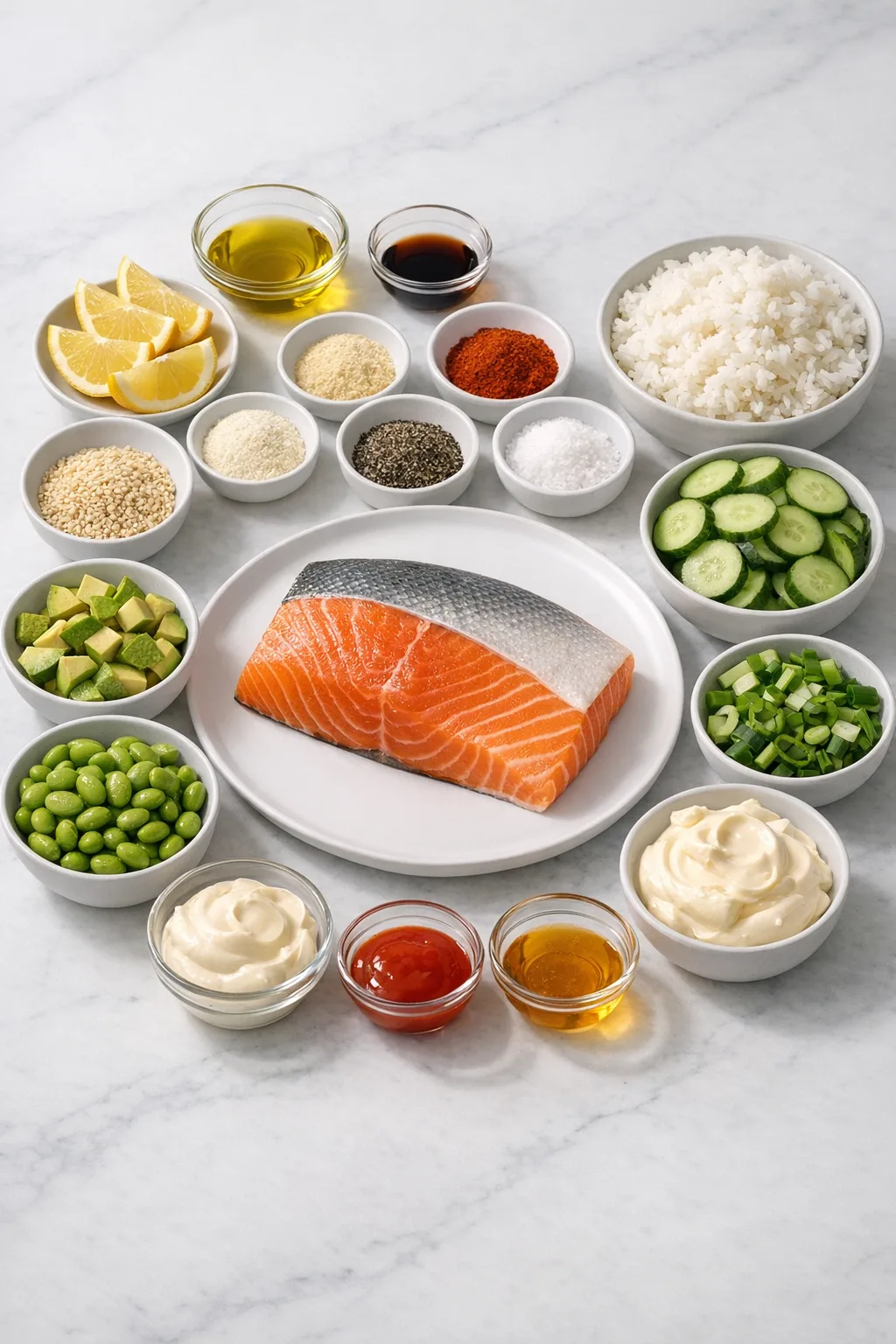 Ingredients for Salmon Bowls