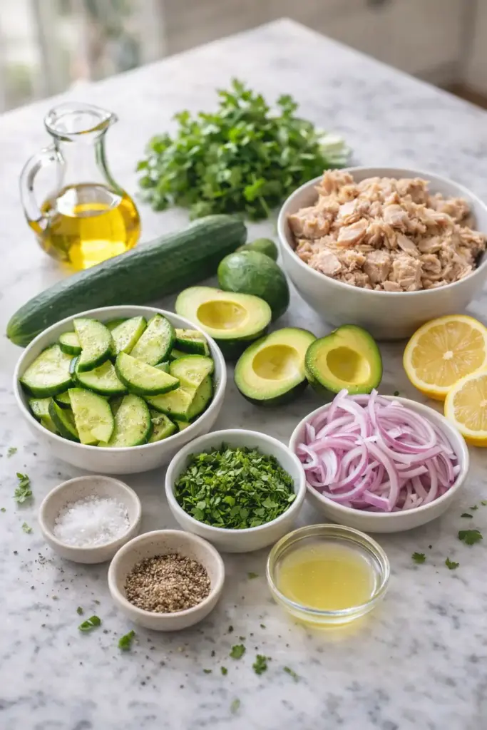 Ingredients for Avocado Tuna Salad