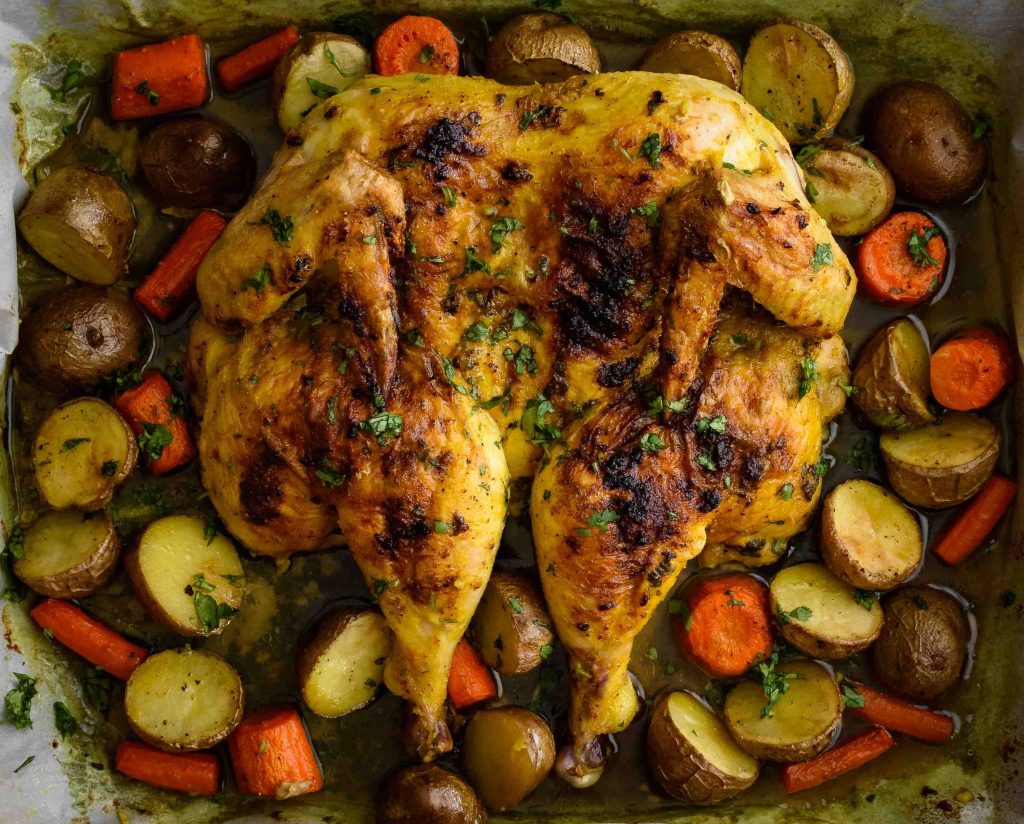 Roasted Spatchcock Chicken And Vegetables 5