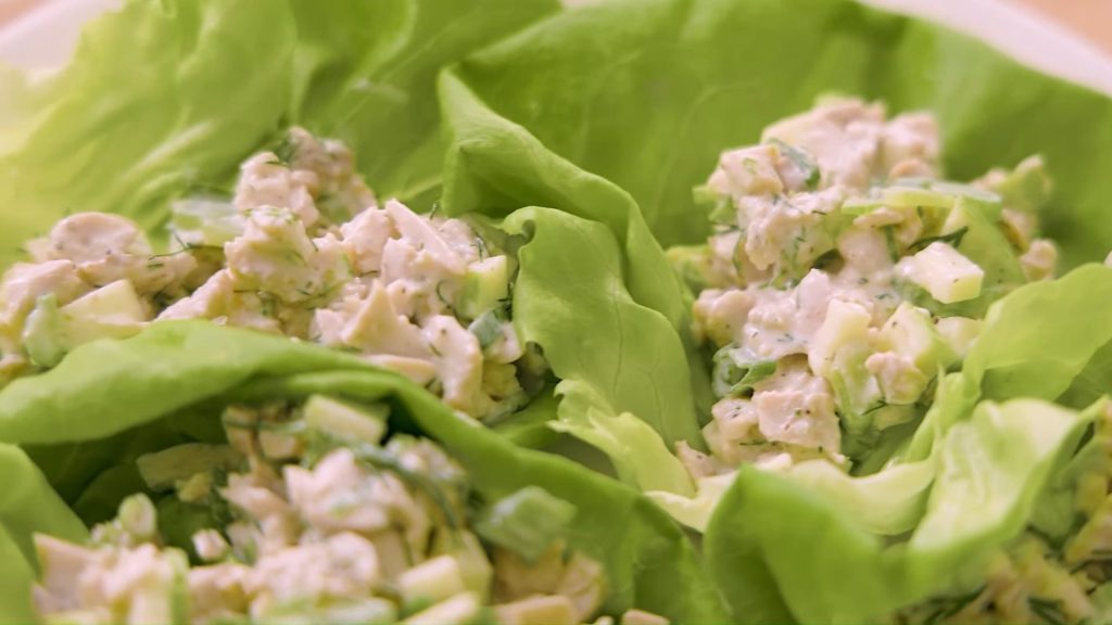 creamy yogurt chicken salad with apples and celery
