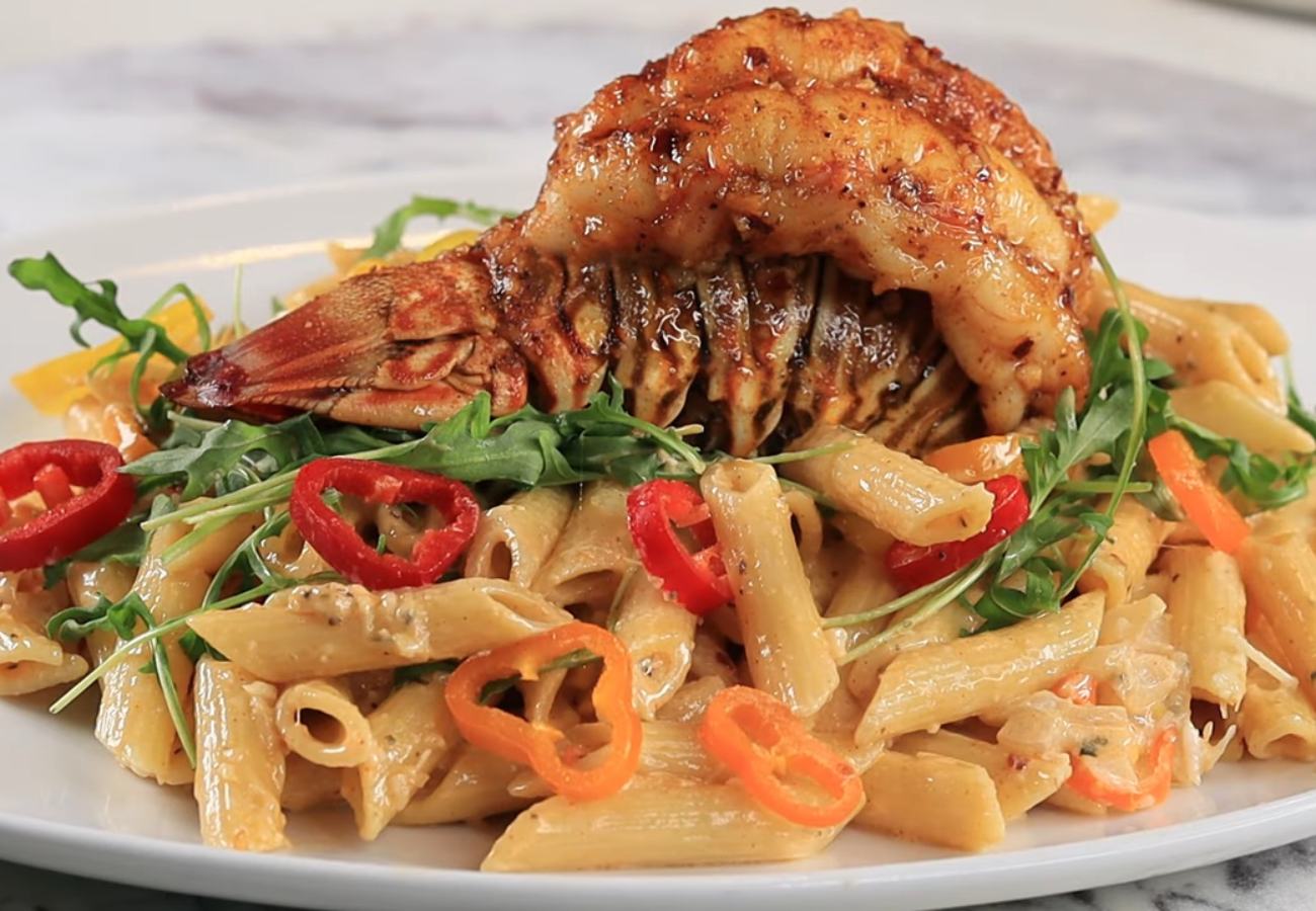 Pasta Recipe With Honey Cajun Lobster tail
