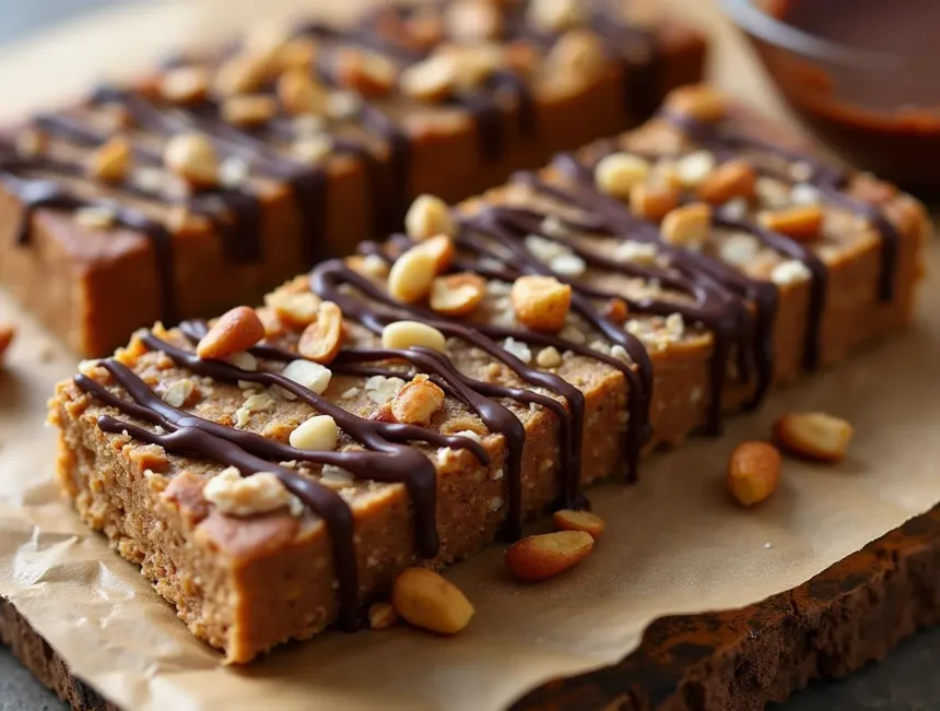 Peanut Butter and Chocolate Protein Bars No Bake GF