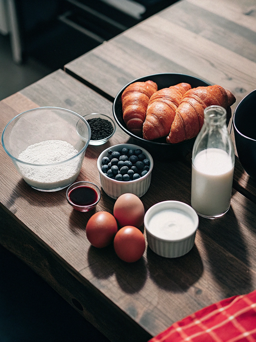 Ingredients for Croissant French Toast Casserole
