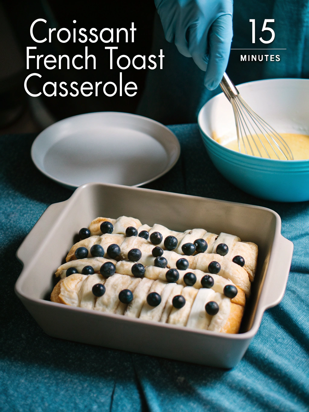 Step-by-step preparation of Croissant French Toast Casserole