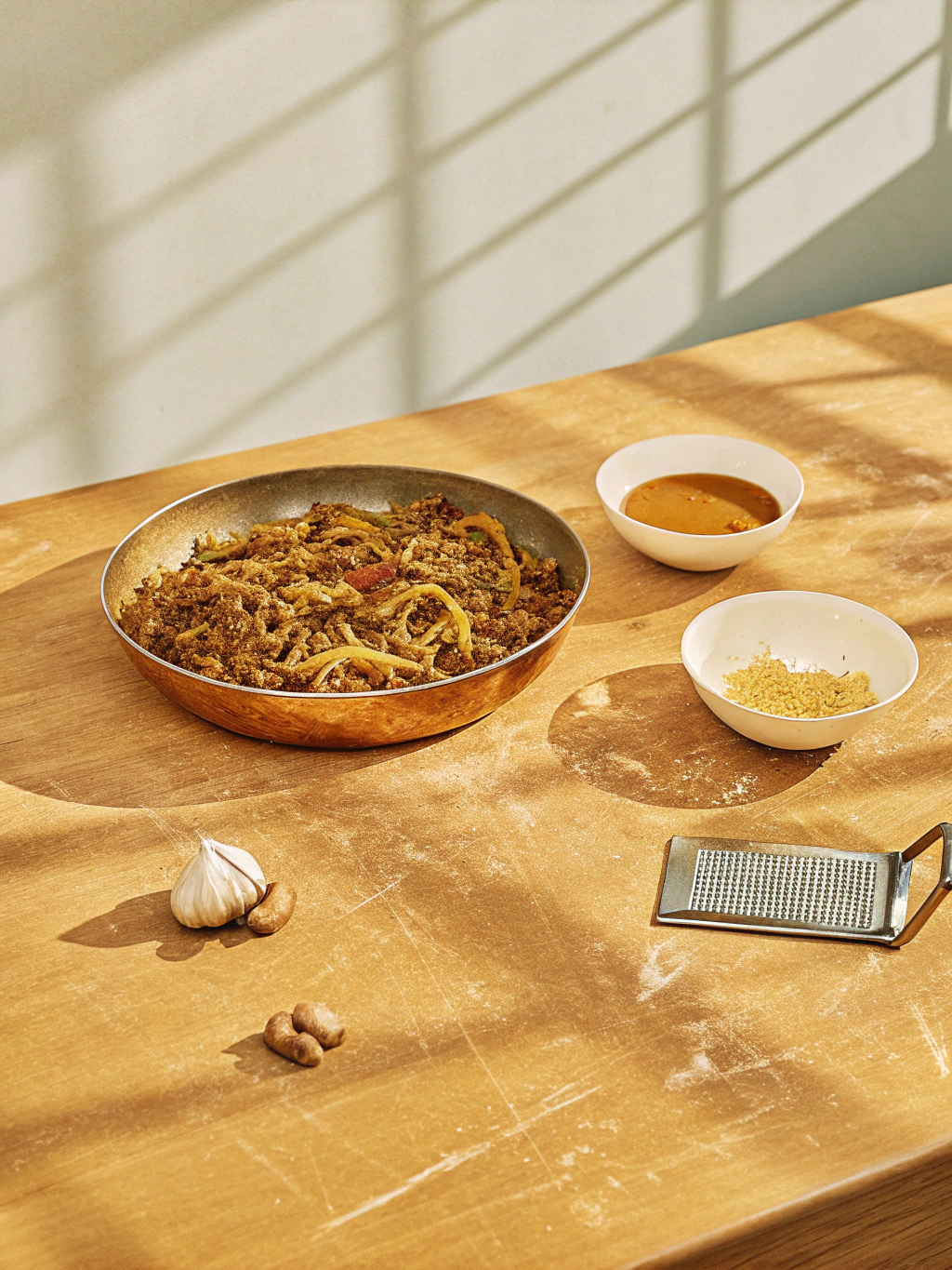 Step-by-step preparation of ground beef stir fry