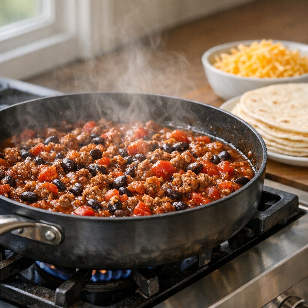 Step-by-step preparation of Beef Burrito Recipe