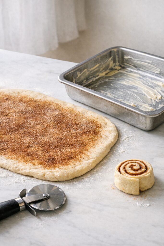 Sourdough Cinnamon Rolls preparation