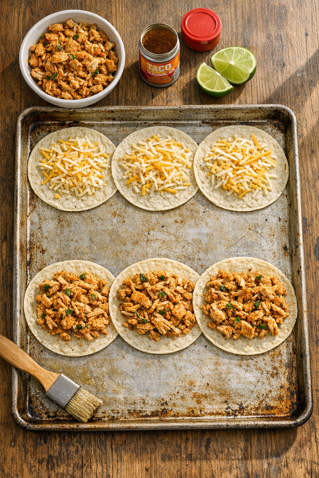 Step-by-step preparation of Baked Chicken Tacos