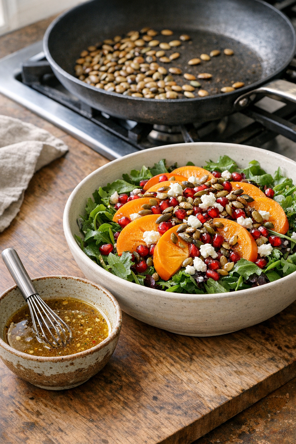 Step-by-step preparation of Persimmon Salad