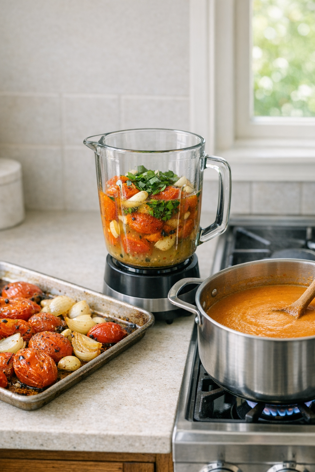 Step-by-step preparation of Roasted Tomato Soup