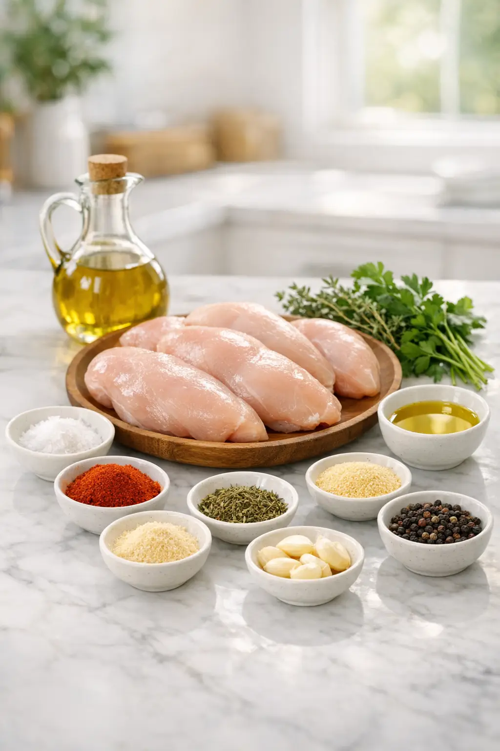 Ingredients for baked chicken breast